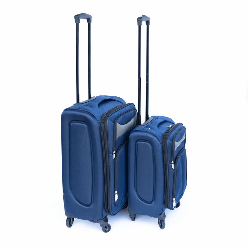 (20+24) Two-Piece Suitcase Set Oxford Trolley Case Without Password Lock Universal Wheel BLUE