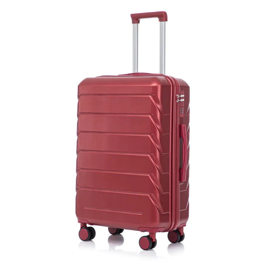 Hardside Carry on Luggage with Spinner Wheels, Hard Shell ABS Suitcase, 28-Inch Lightweight Expandable Rolling Luggage, Pink