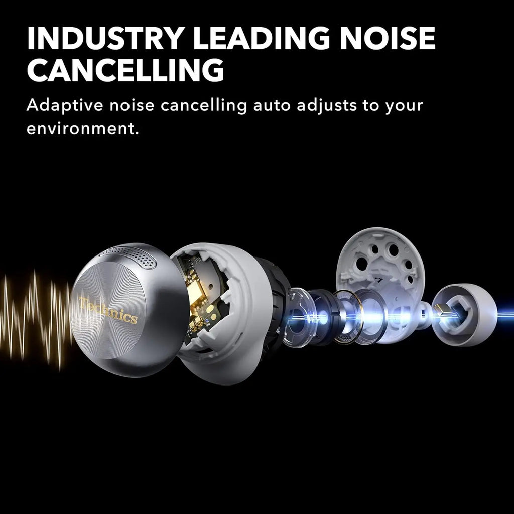 Adaptive Noise Cancelling, 3 Device Multipoint, 10-hr Battery, Wireless Charging, in Ear Headphones - EAH-AZ100-K (Black)