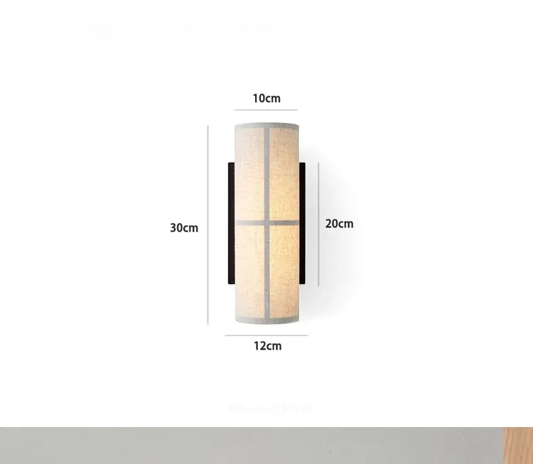 Japanese Wabi Sabi Fabric Wall Lamps Vintage Living Room Bedroom LED Sconces Bedside Home Decoration Accessories Light Fixtures