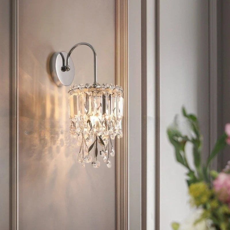 Stainless Steel Wall Lamp Full Spectrum Tricolor Wall Light Luxury Retro Living Room Mood Light Bedroom Bedside Lighting Lights