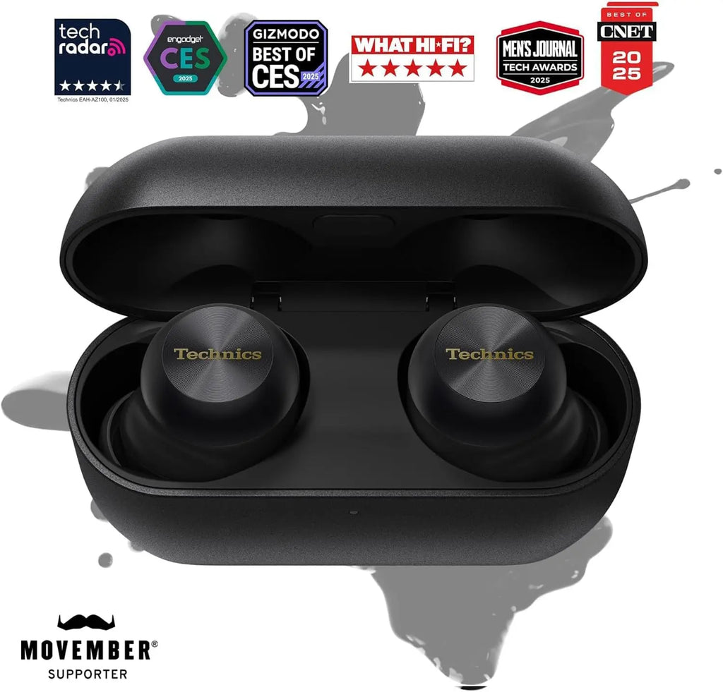 Adaptive Noise Cancelling, 3 Device Multipoint, 10-hr Battery, Wireless Charging, in Ear Headphones - EAH-AZ100-K (Black)