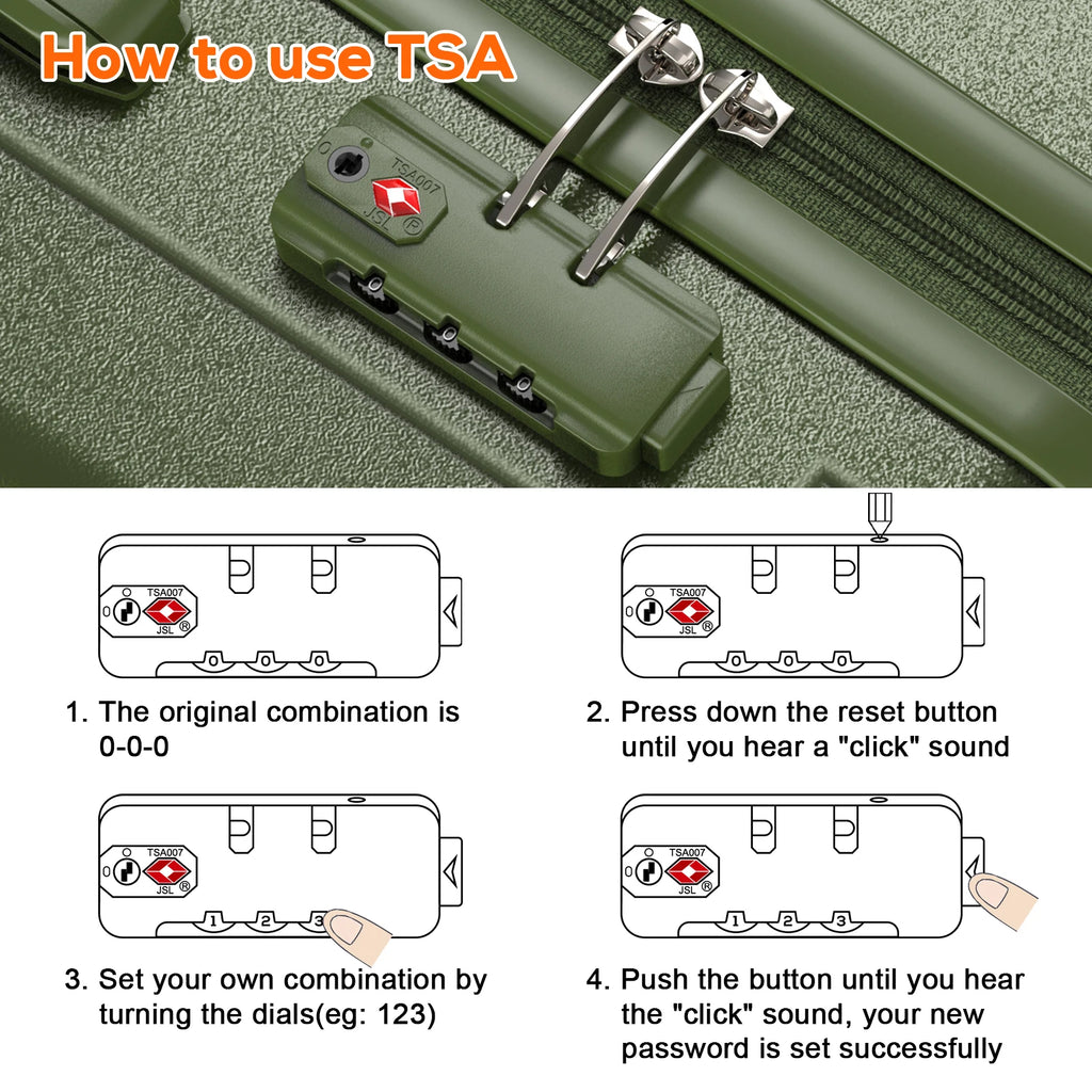Joyway 6-Piece Travel Luggage Set, Lightweight Durable Suitcase, TSA Lock, Spinner Wheels
