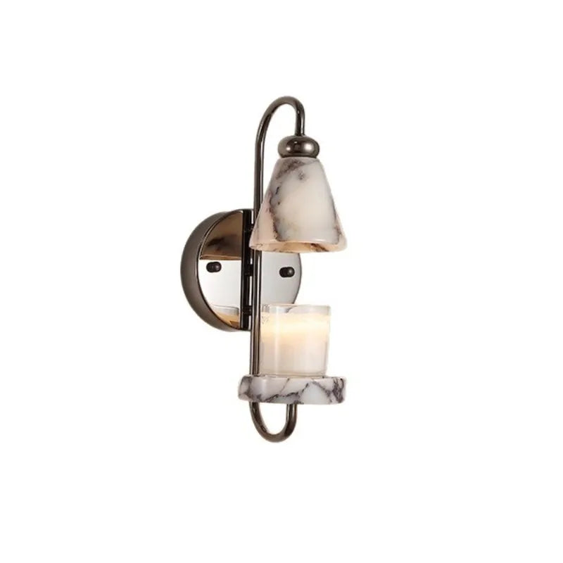 Homestay Aromatherapy Candle Wall Lamp,Luxury Glass Style, Glass & Metal, for Living Room Sofa Wall Bedroom Bedside, Decor Light