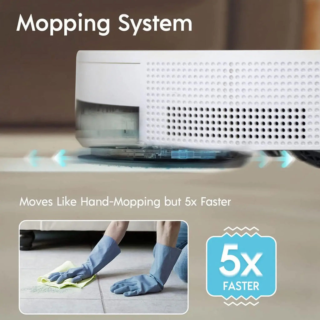 X5 Robot Vacuum and Mop Cleaner,Electric Water Tank 2 in 1, 2000Pa Suction Sweeping and Mopping Vacuuming,APP Control, Self