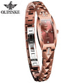OUPINKE 3242 Women Watch Automatic Mechanical Rose Gold High Quality Solid Tungsten steel Strap Original Quartz Movement Watches