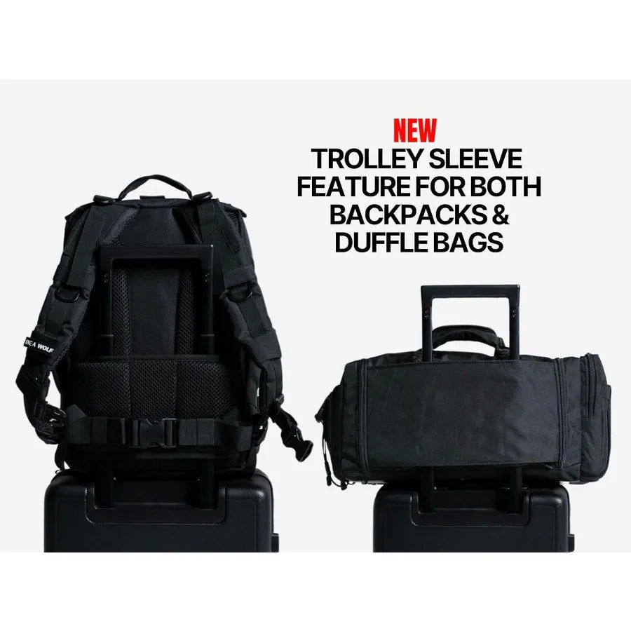 WOLFpak 45L Athletic Gym Backpack - Durable 1000D Waterproof Oxford Material with MOLLE Webbing Laptop Pocket and Dual Cup Hold