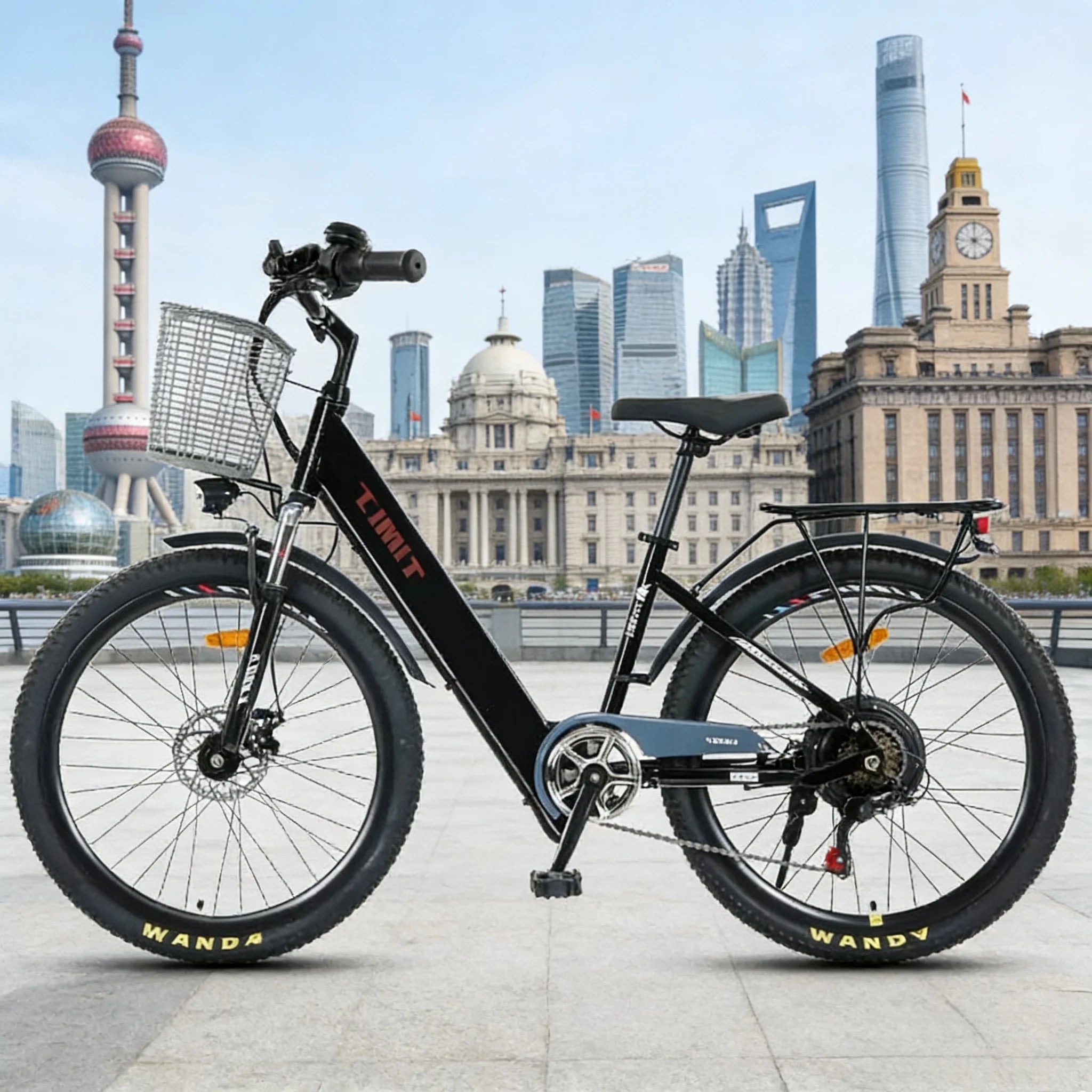48V20AH lithium battery urban leisure electric bicycle, lightweight 400W electric moped bicycle, 26-inch 7-speed E-Bike