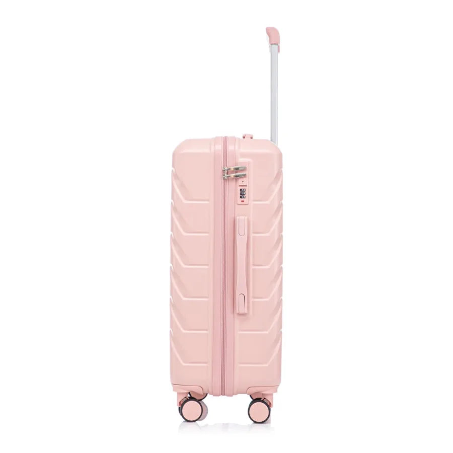 Hardside Carry on Luggage with Spinner Wheels, Hard Shell ABS Suitcase, 28-Inch Lightweight Expandable Rolling Luggage, Pink