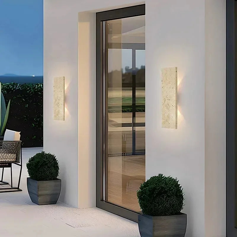 Natural Stone Outdoor Waterproof Wall Lamp 18W LED for Bedroom And Living Room Lighting