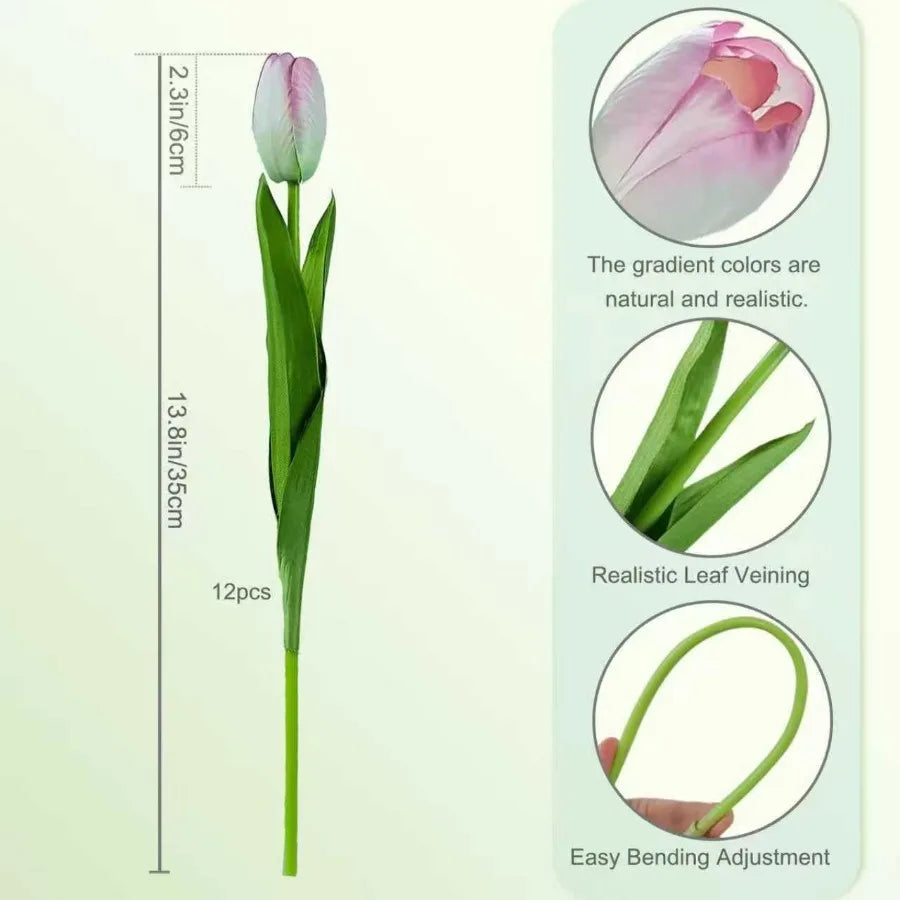 12pcs Pink Artificial s Real Toh Silk Faux Flowers 13.8 Inch Stems for Wedding Home r Mother's Day Easter Gifts Table Centerpie