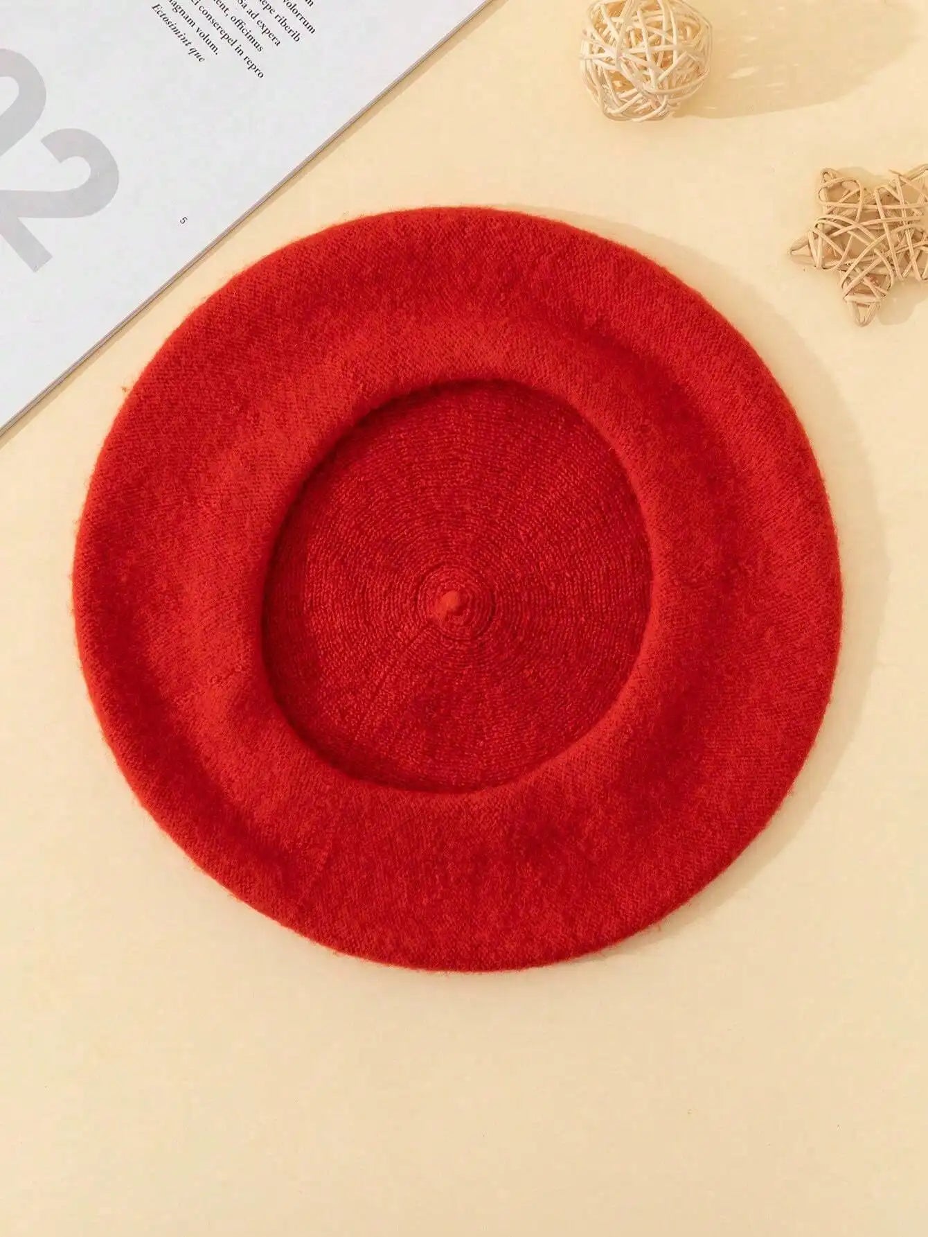 Women's Monochrome Pumpkin Wool Beret, Korean-Japanese Holiday Gift Cap