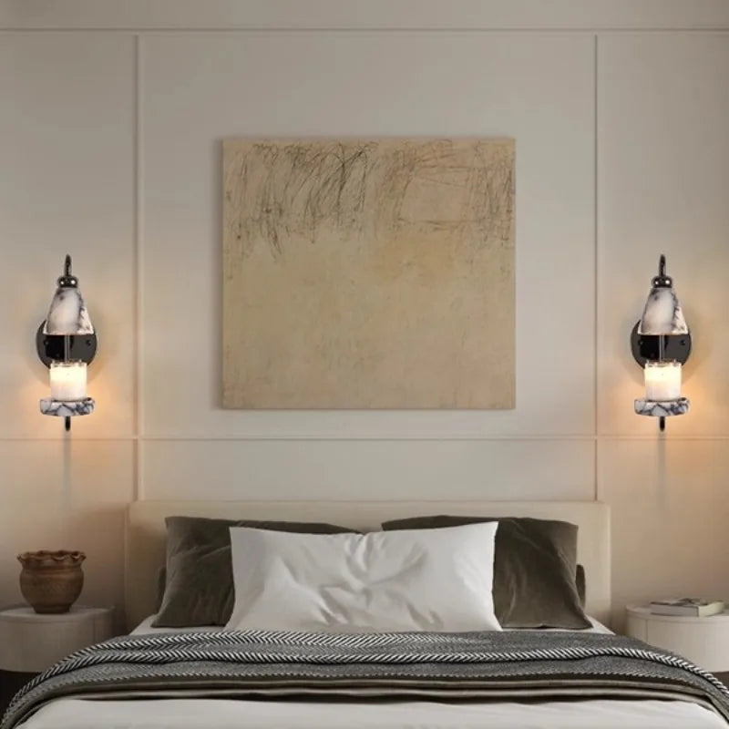 Homestay Aromatherapy Candle Wall Lamp,Luxury Glass Style, Glass & Metal, for Living Room Sofa Wall Bedroom Bedside, Decor Light