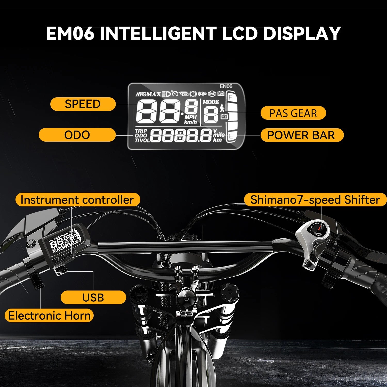 1600W Peak 20x4.0 Inch Wide Fat Tire All Terrain Ebike, 48V 20AH/30AH Removable Battery, Long Range Off Road Adult Electric Motorcycle EK11