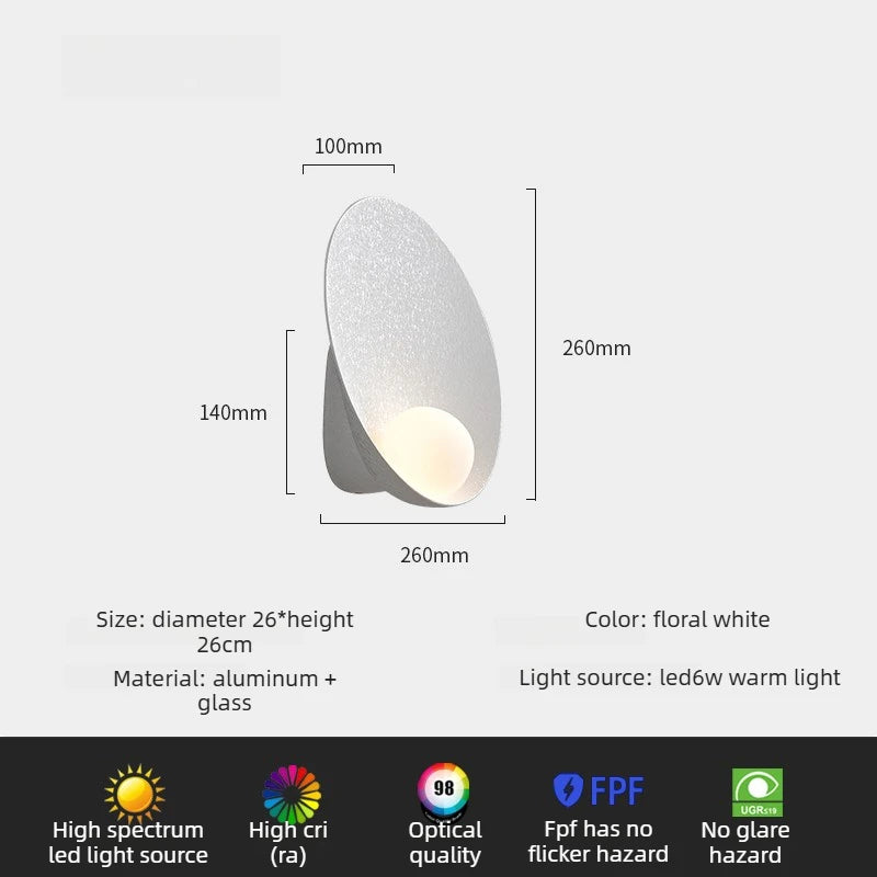 Frosted Floral LED Wall Lamp Creative Designer Art Light for Bedroom Living Room Background Corridor Home  Atmospheric wall lamp