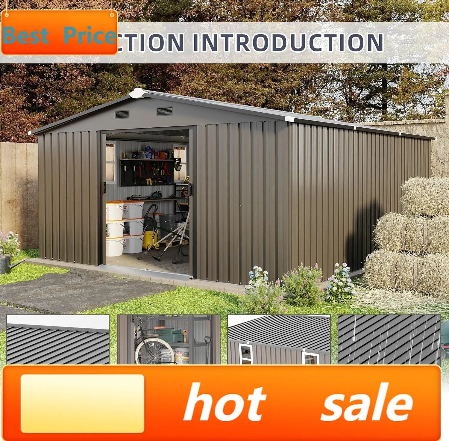 hot-sellingCampcraft 0.25mm Color Steel Plate Tiny House Kit with Protective Film, Daylight Windows, and Gift Set(Brown)