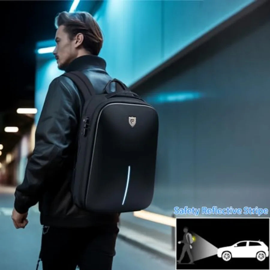 FENRUIEN Gaming Laptop Backpack 15.6 Inch Expandable Hard Shell Backpack with USB Charging Port Water Resistant Business Comput