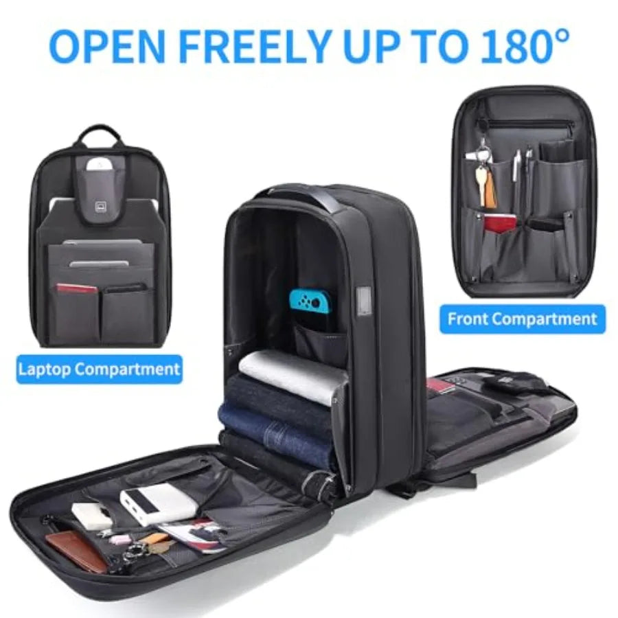 FENRUIEN Gaming Laptop Backpack 15.6 Inch Expandable Hard Shell Backpack with USB Charging Port Water Resistant Business Comput