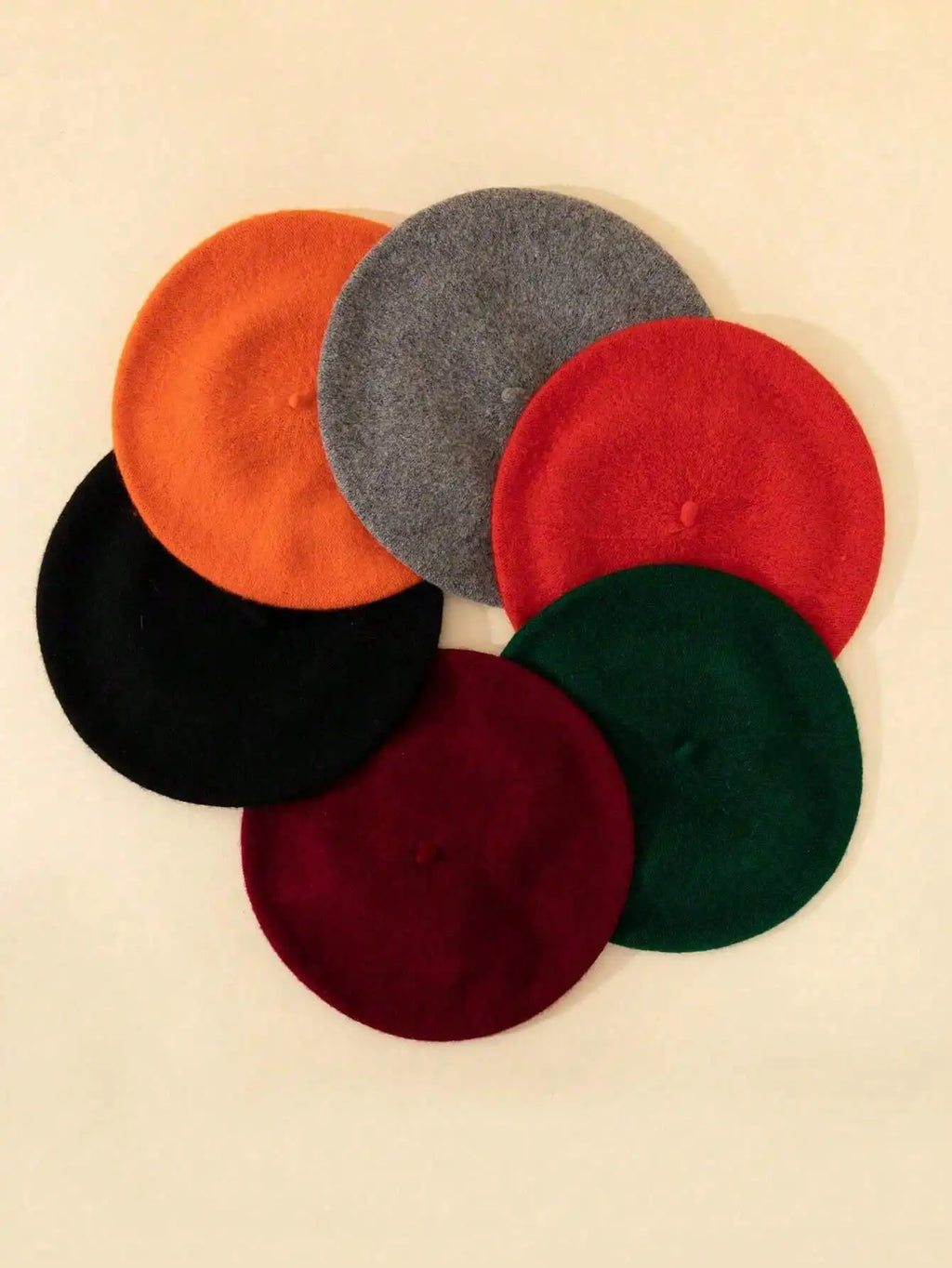Women's Monochrome Pumpkin Wool Beret, Korean-Japanese Holiday Gift Cap